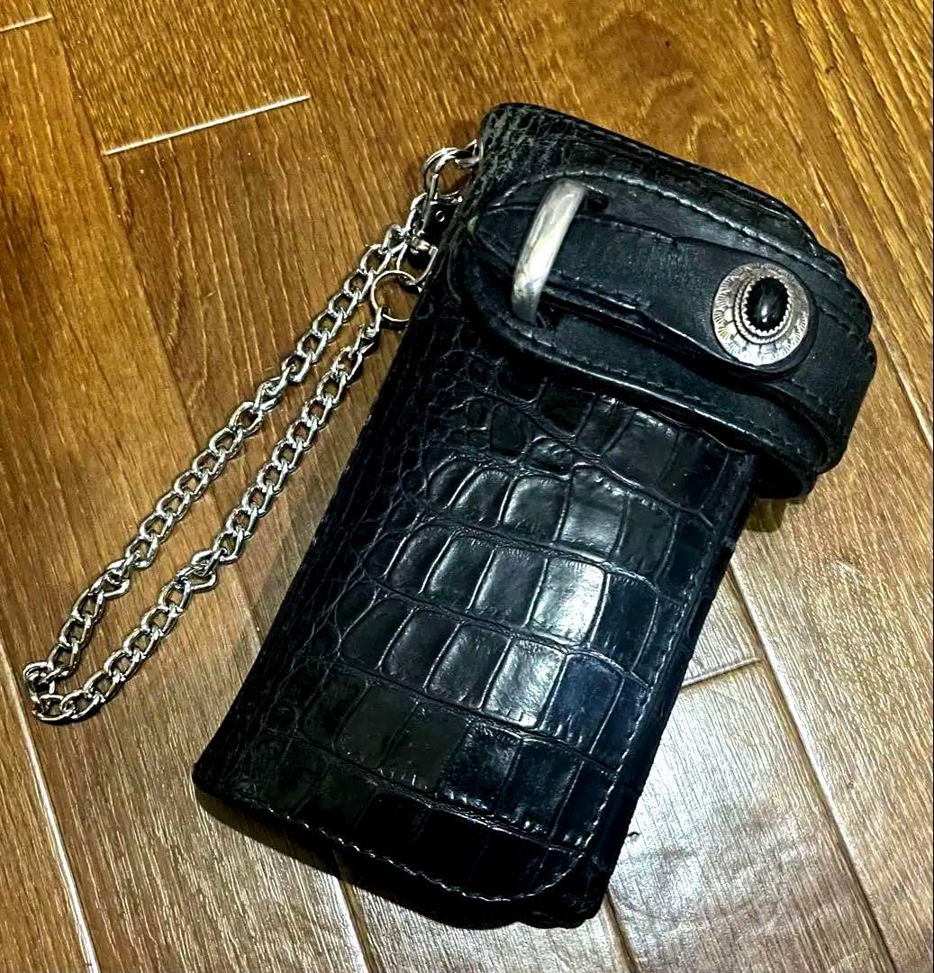 アルズニ ALZUNIクロコダイル ブラック長財布 ウォレット