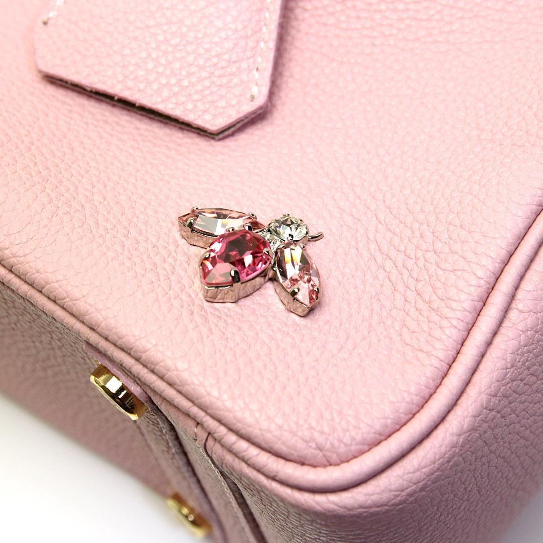 美品 ADMJ モーツァルト ハンドバッグ BEE ビー ハチ ピンク ボストン