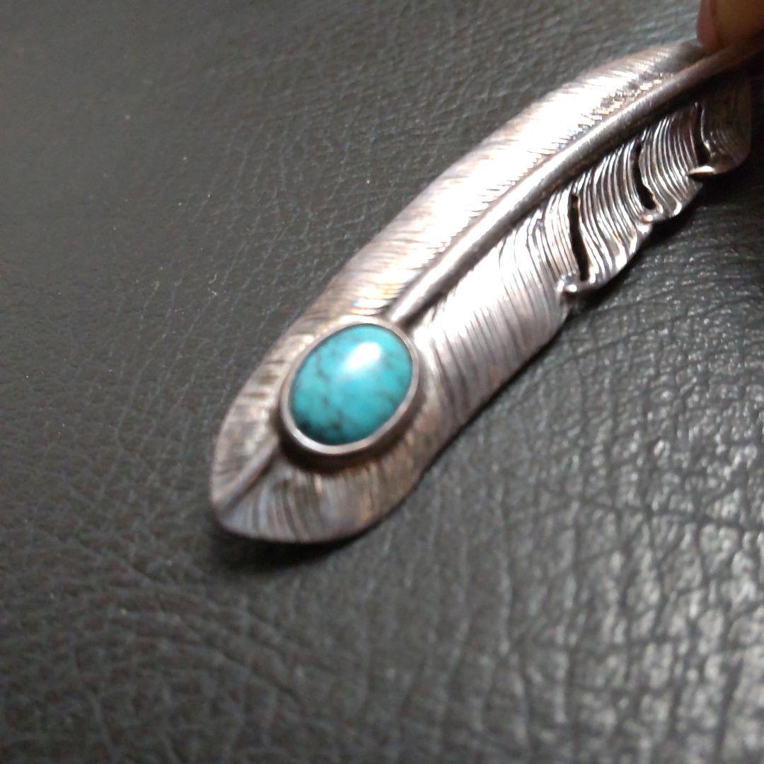 ファーストアローズ ターコイズ付きフェザー Lサイズ ペンダント