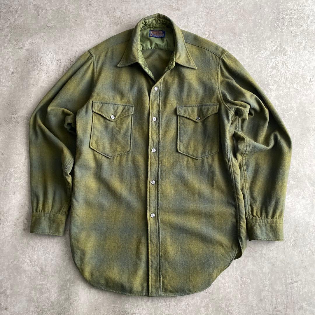 極上配色 60s ペンドルトン オンブレ ウール シャツ USA製 15 1/2