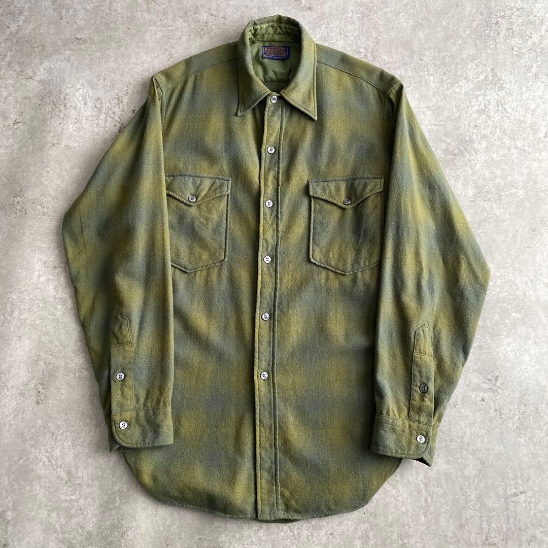 極上配色 60s ペンドルトン オンブレ ウール シャツ USA製 15 1/2