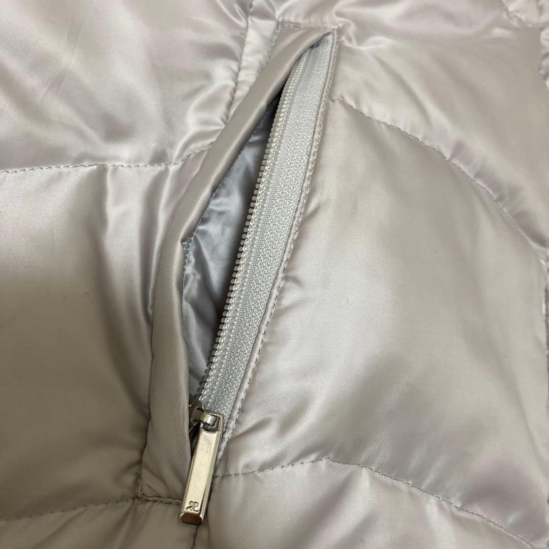 courreges クレージュ　ロゴ入りダウンコート　アウター　シルバー　40