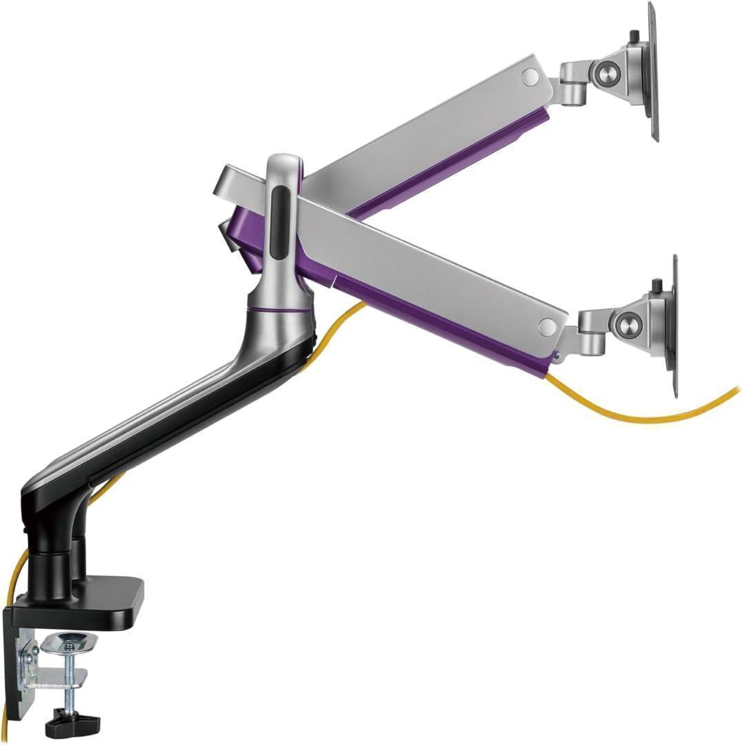 モニターアーム 2画面 デュアル グロスグレー プレミアム アルミニウム