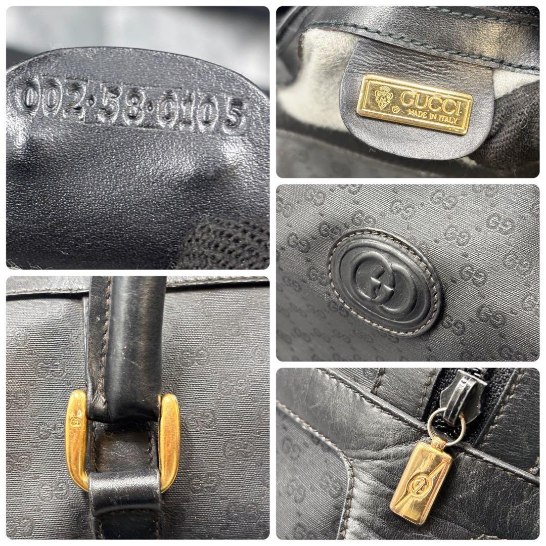 ✨美品✨GUCCI GGボストンバッグハンドショルダー 黒 ロゴ レザー
