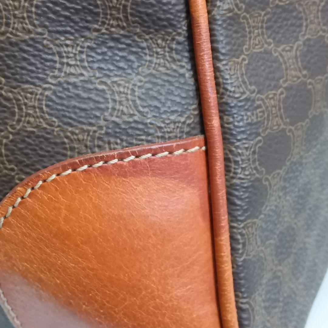 AMN01 セリーヌ 極美品 マカダム ボストンバッグ トリオンフ ゴールド金具