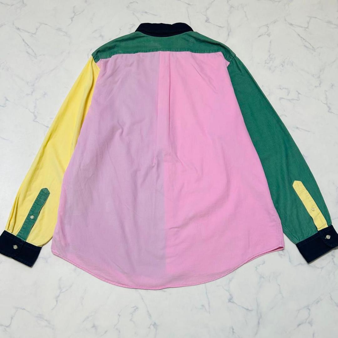 【美品現行 大きいXL】ラルフローレン　コーデュロイ　長袖シャツ　ホースロゴ刺繍