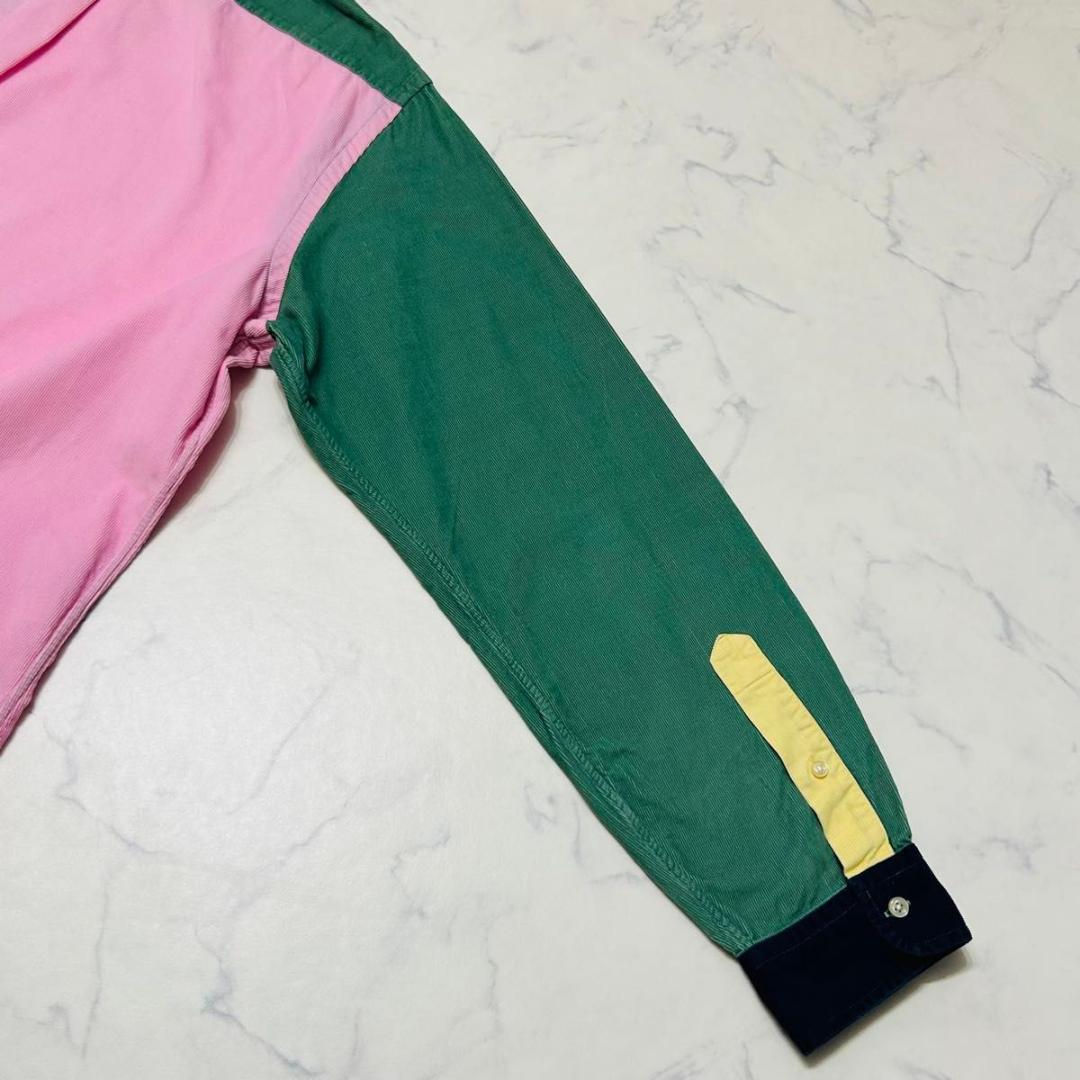 【美品現行 大きいXL】ラルフローレン　コーデュロイ　長袖シャツ　ホースロゴ刺繍