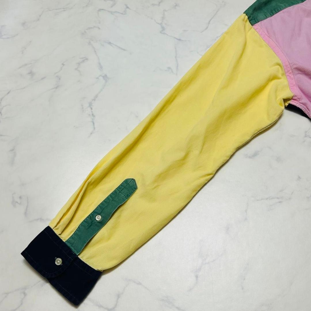 【美品現行 大きいXL】ラルフローレン　コーデュロイ　長袖シャツ　ホースロゴ刺繍