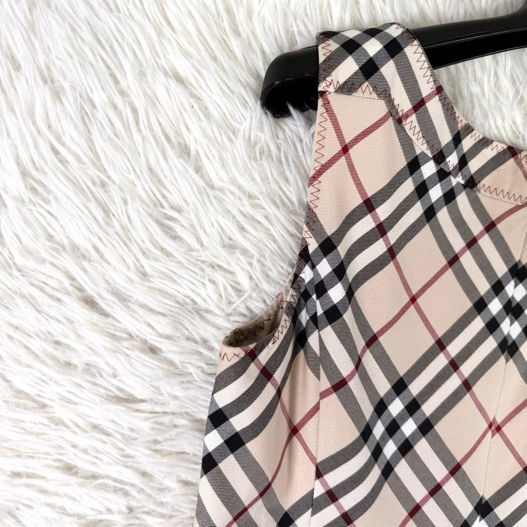 バーバリーブルーレーベル ノースリーブワンピース ノバチェック ホースロゴ M