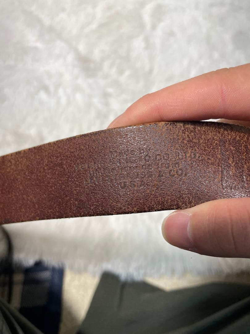 Levi’s リーバイス 本革 レザーベルト ブラウン USA刻印 ヴィンテージ