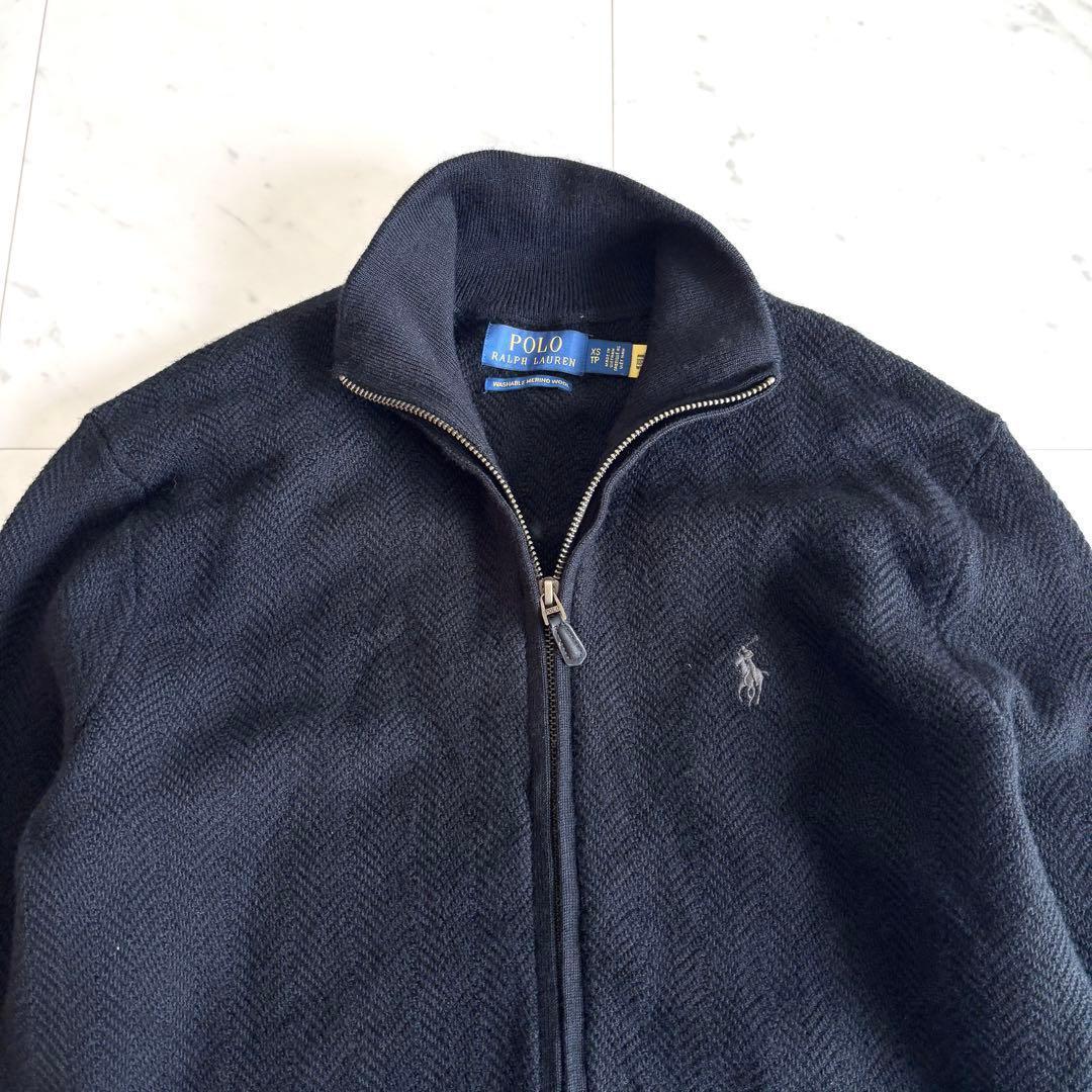 ラルフローレン ドライバーズニットウォッシャブル メリノウール ポニー刺繍 黒