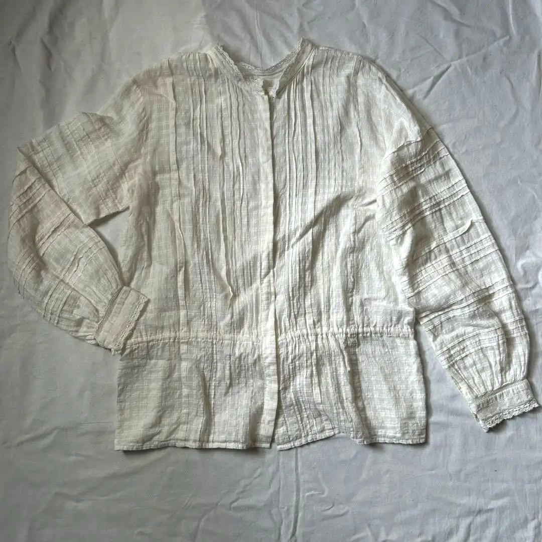 maisond de soil ピンタックレースブラウス