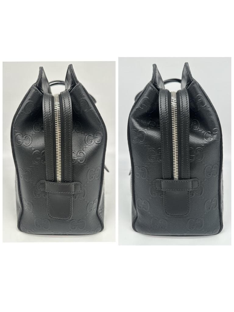 【極美品】 グッチ トートバッグ　エンボス GG ビジネスバッグ ブラック