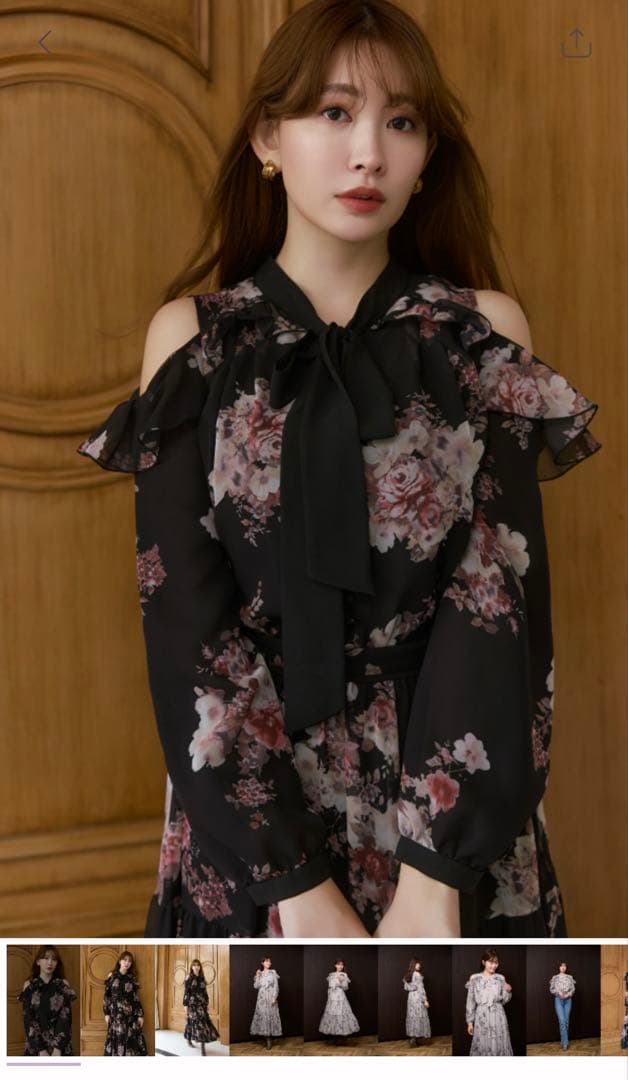 トップス her lip to Isaline Bow-Tie Floral Blouse