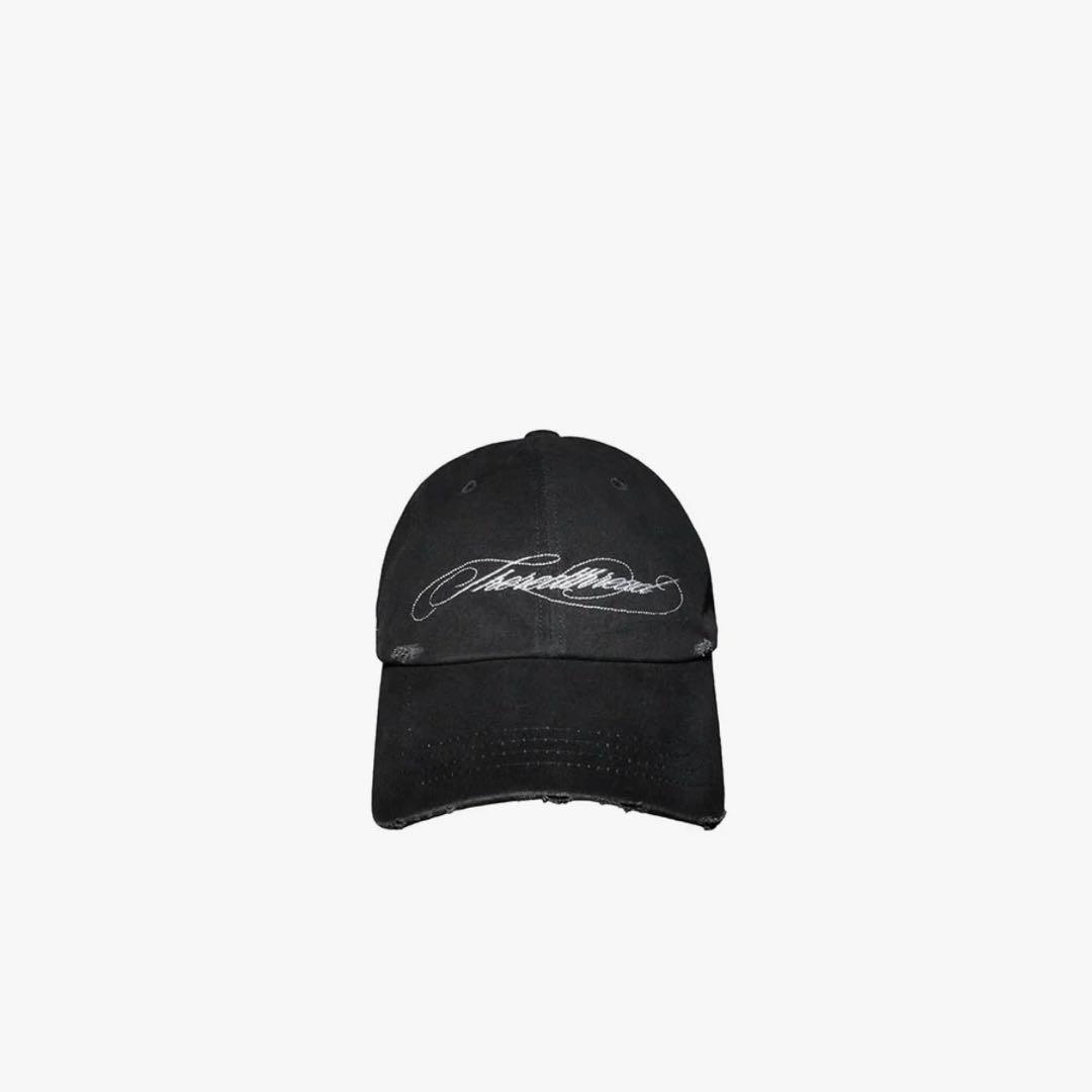 帽子 threadthread S logo script cap(black)