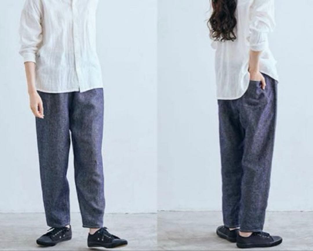 中川政七商店 リネンデニムイージーパンツ インディゴ 麻100% リネン 春夏