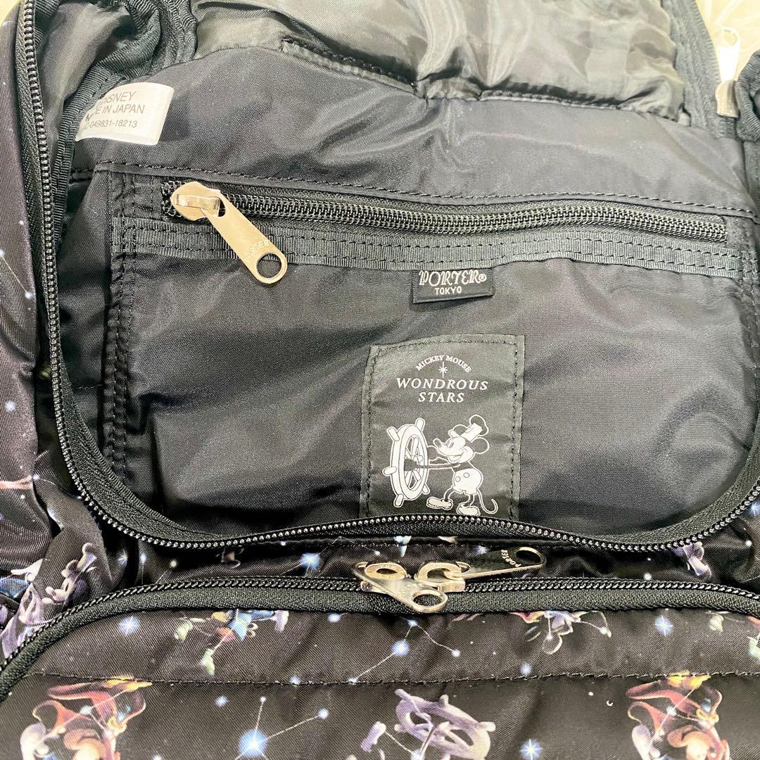極美品　ポーター　リュック　ディズニー　コラボ　90周年　ミッキー　ブラック