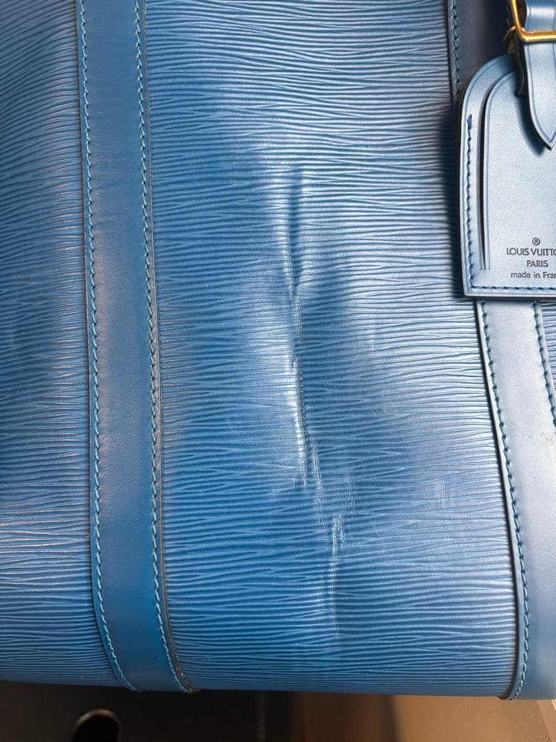 Louis Vuitton エピレザー ボストンバッグ トレドブルー