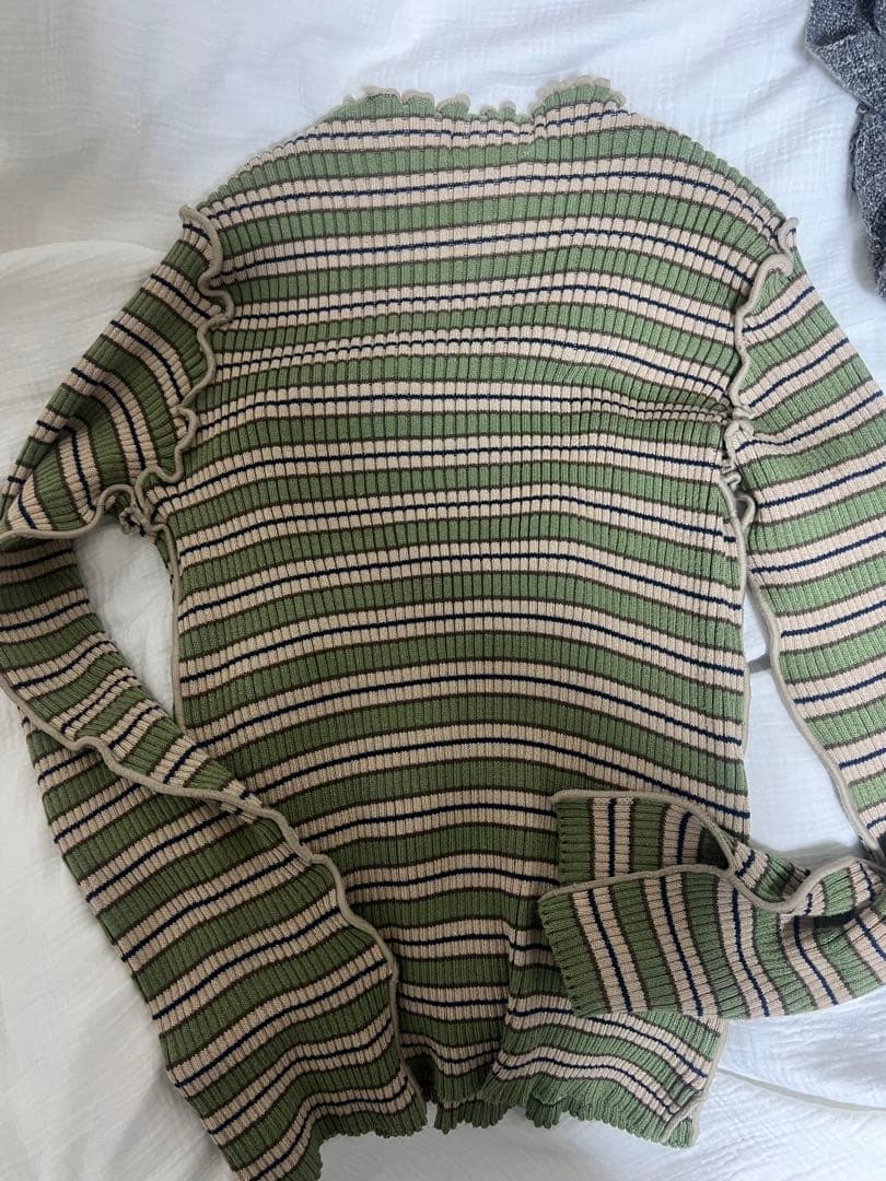 kotohayokozawa フリル付き長袖ニット