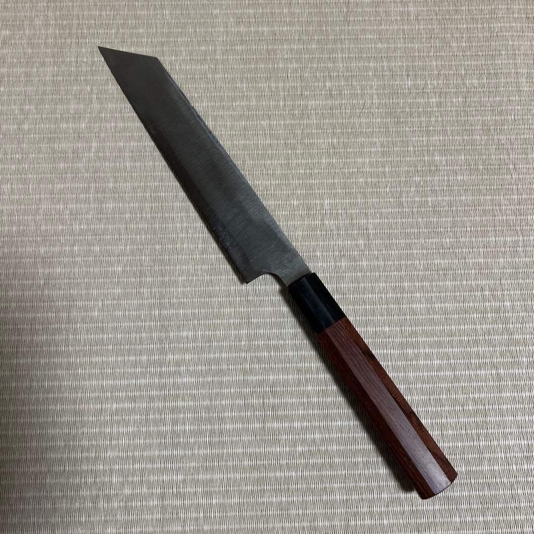 本焼　剥き包丁　白一鋼　佑成　ムキモノ　和包丁　薄刃　紫檀黒水牛八角柄