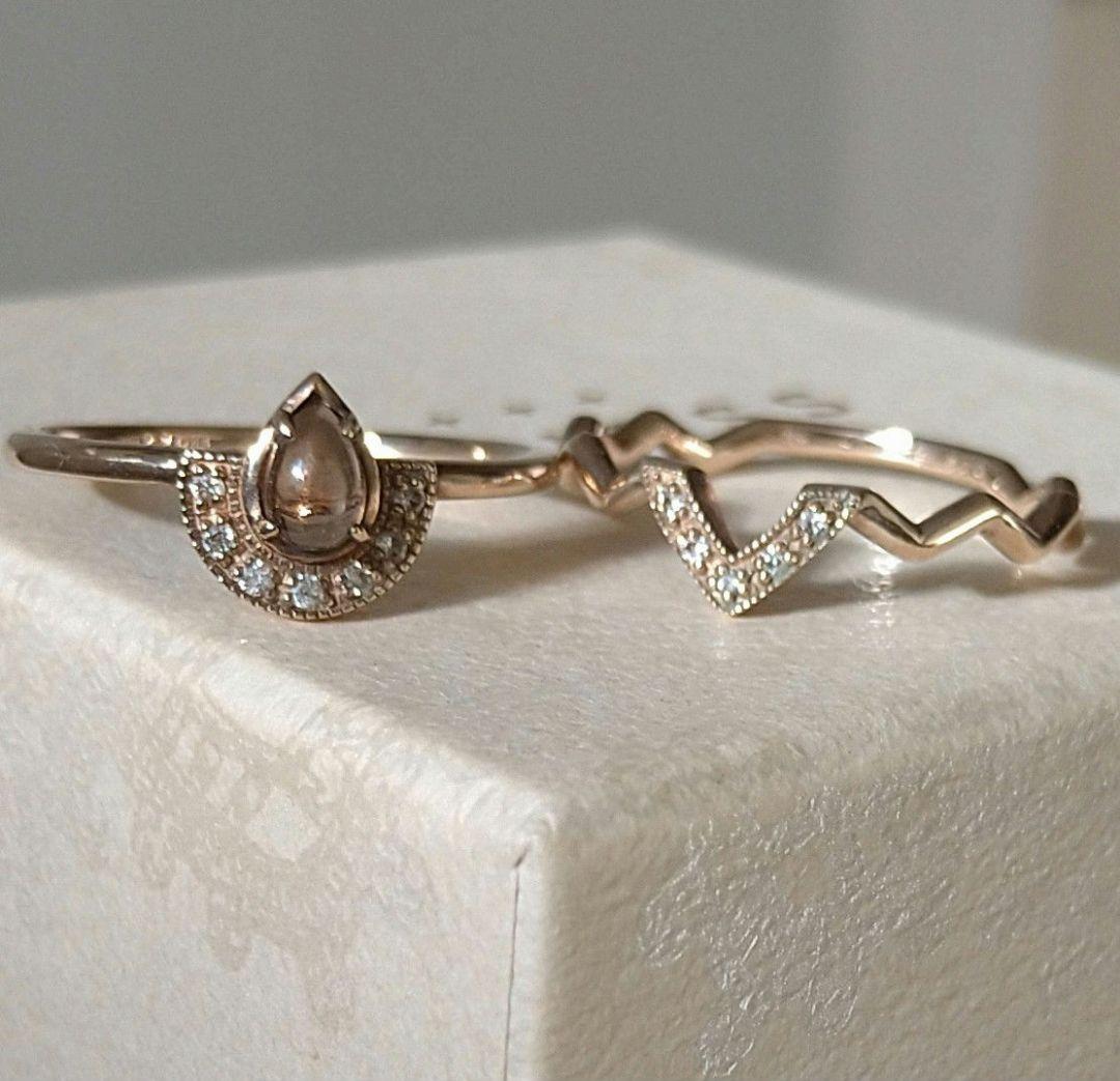 【完売 】ノジェス ダイヤモンド 9号 K5 ゴールド ポケットリング アガット