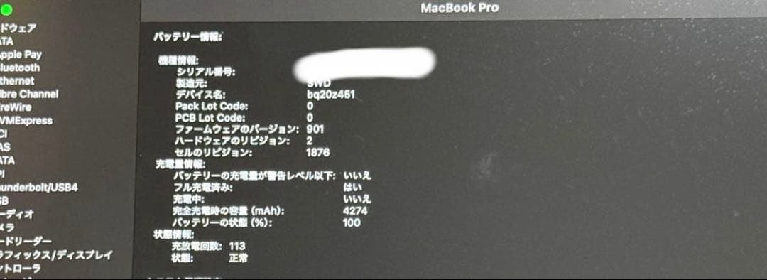 MacBook本体 MacBook Pro 13inch i5 16G 512GB A2251