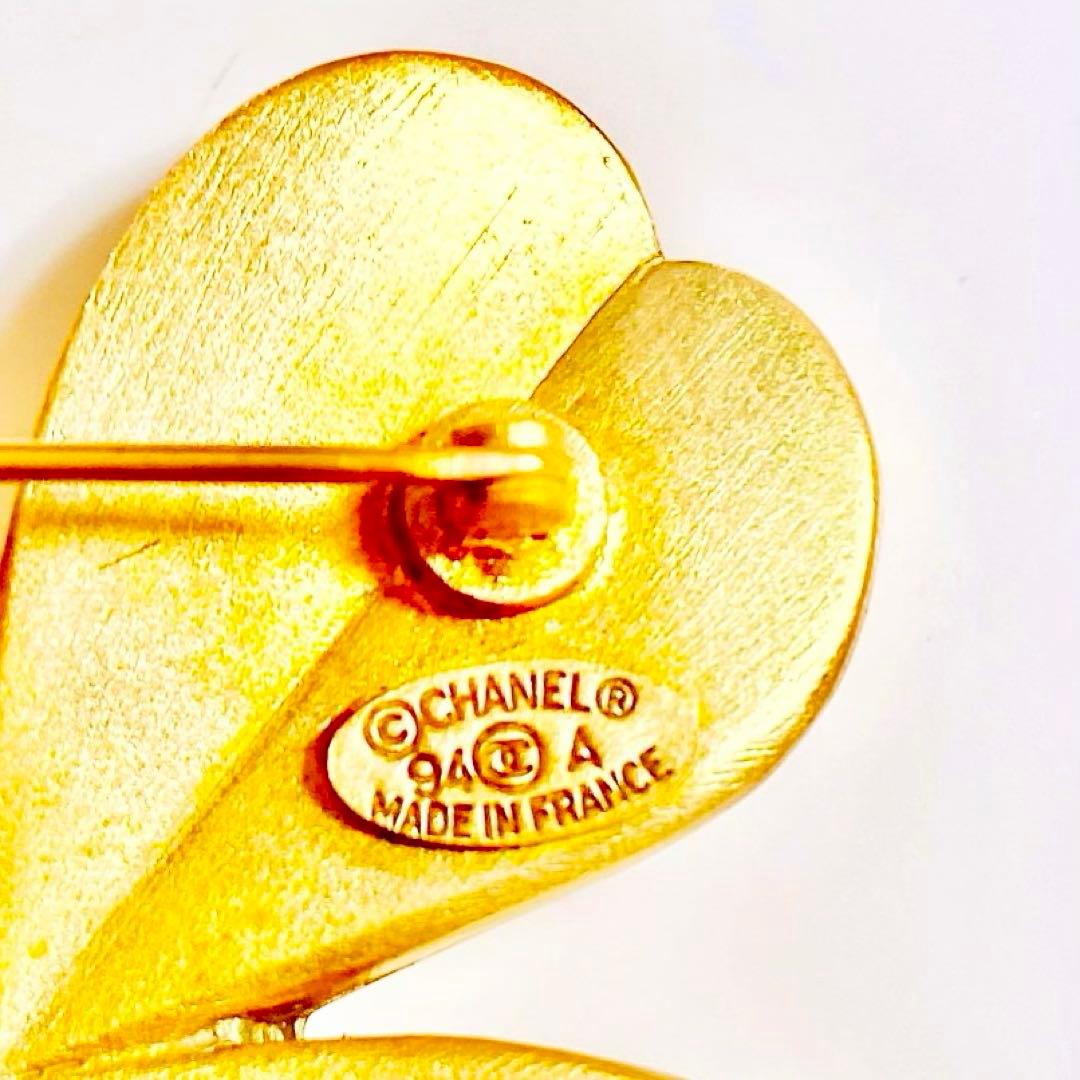 シャネル♡ CHANEL 刻印あり ココマーク クローバー ブローチ ゴールド