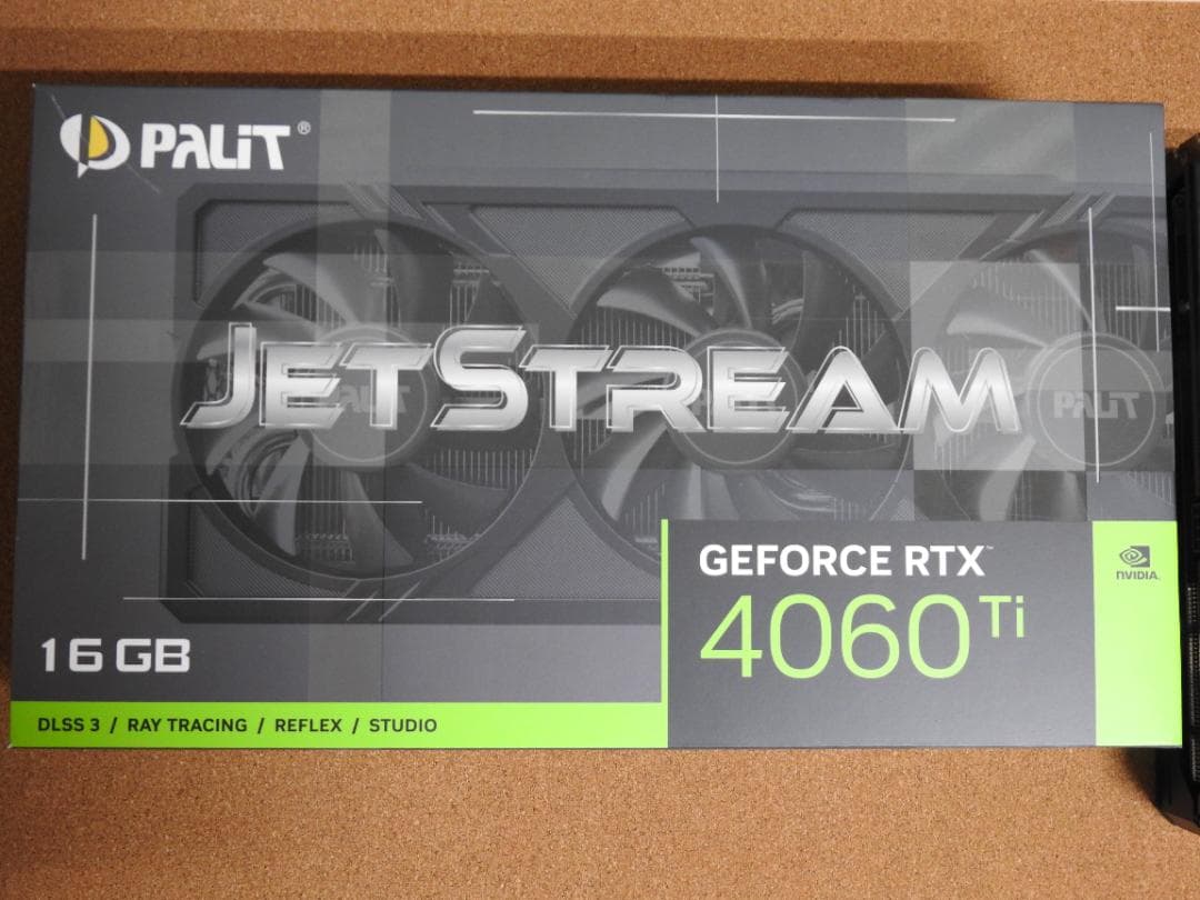 Palit RTX 4060 Ti 16GB JetStream 動作確認済み