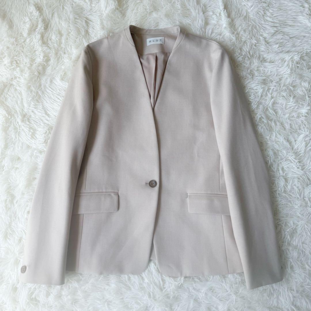 美品⭐︎PLST プラステ セットアップスーツ 洗濯可 ベージュ Lサイズ⑤