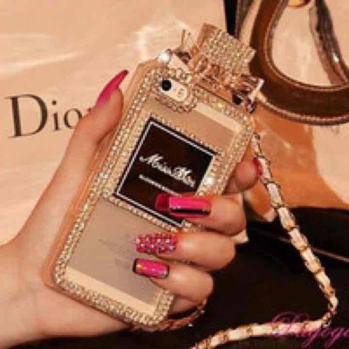 ラインストーン香水型iPhoneケース