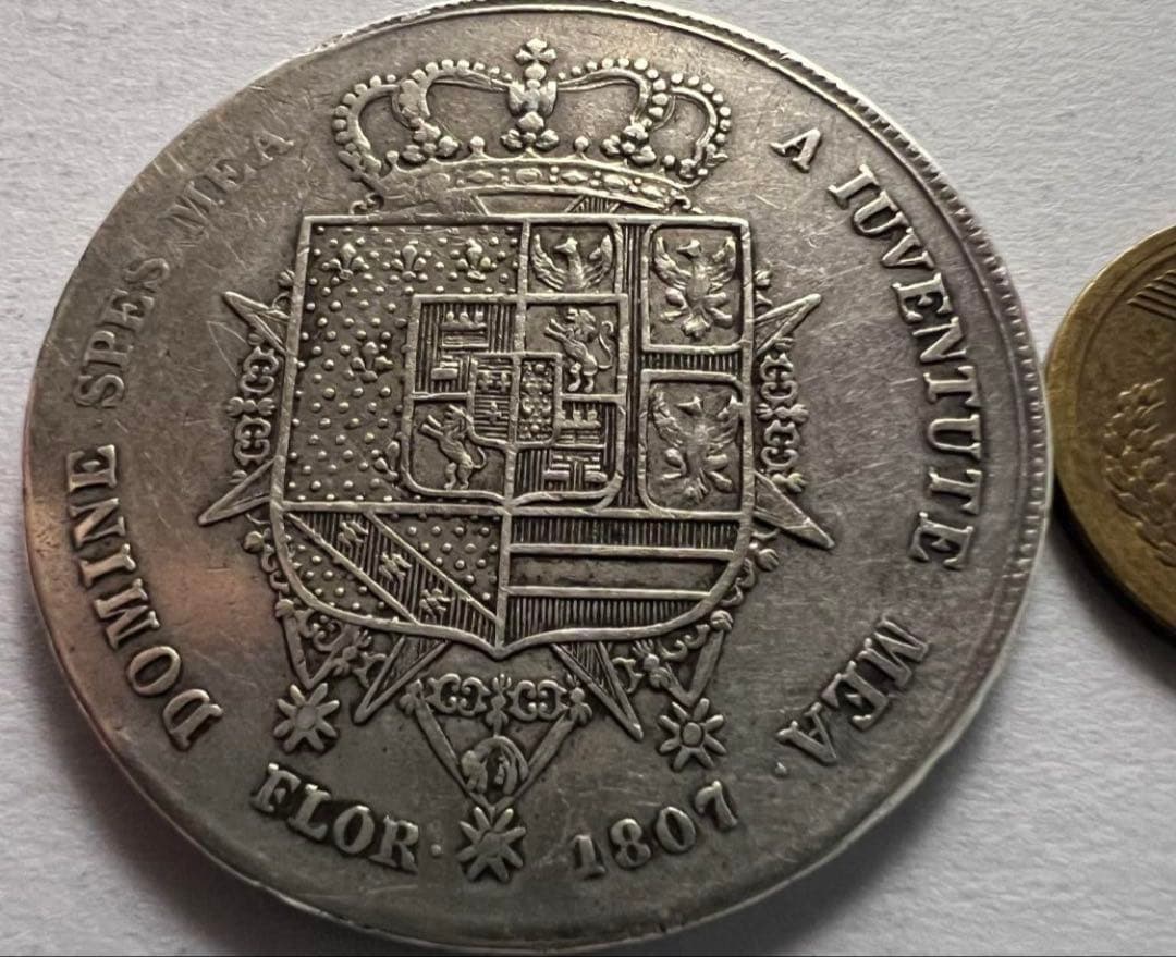 た*ろ様 1807年イタリア エトルリア王国10リラ銀貨フィレンツェブルボン家シ