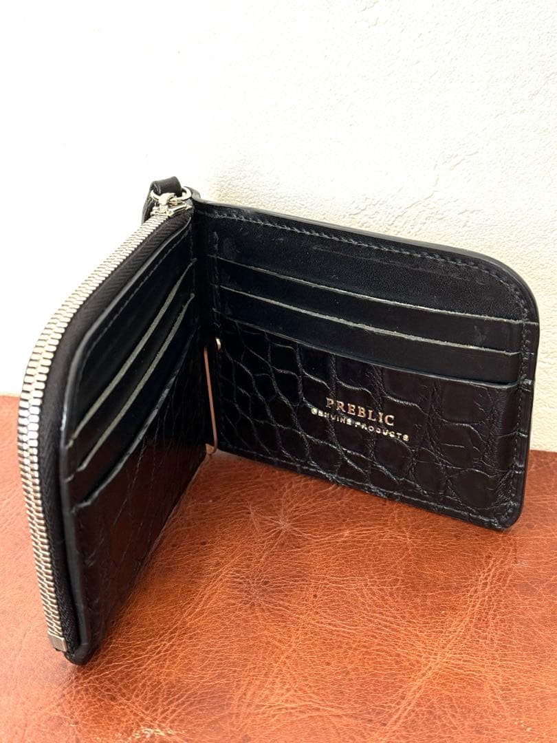 最終価格 PREBLIC Thomas マネークリップ クロコ サドル