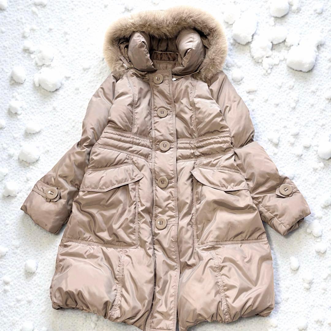 バルマン ブルーフォックスファー ダウンコート Aライン M 3way