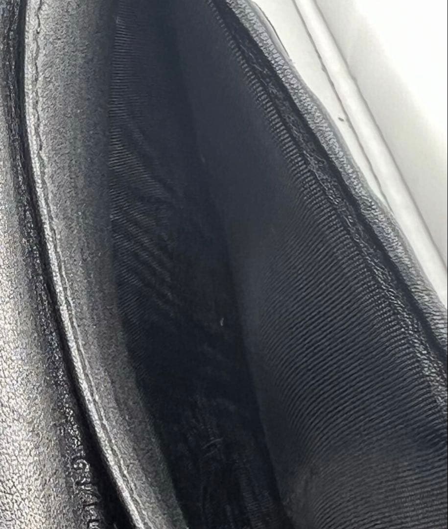 マルヨシ　GUCCI グッチ シマ レザー 長財布 黒 ブラック　 箱付き