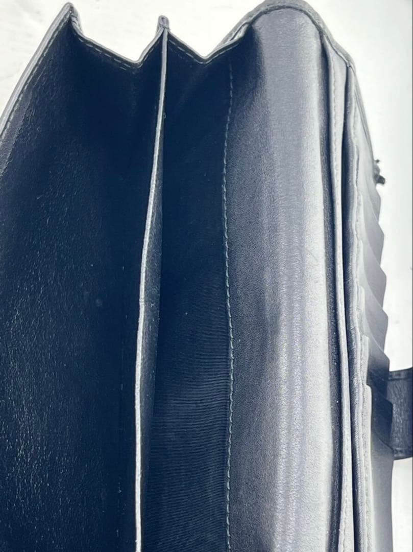 マルヨシ　GUCCI グッチ シマ レザー 長財布 黒 ブラック　 箱付き