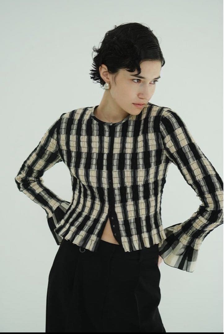 CLANE クラネ　SHIRRING DESIGN BLOUSE