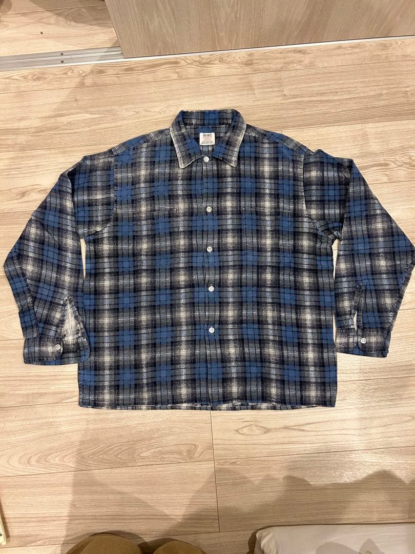 F*J様 60s 70s Sears ネルシャツ シャドウ　オンブレ　ヴィンテー