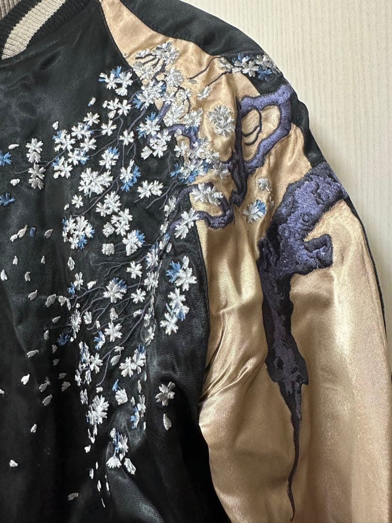 【未使用・美品】花旅楽団 スカジャン SSJ-002 白拍子 髑髏 リバーシブル