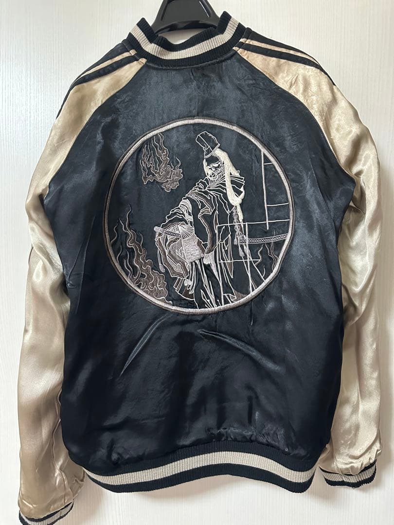 【未使用・美品】花旅楽団 スカジャン SSJ-002 白拍子 髑髏 リバーシブル