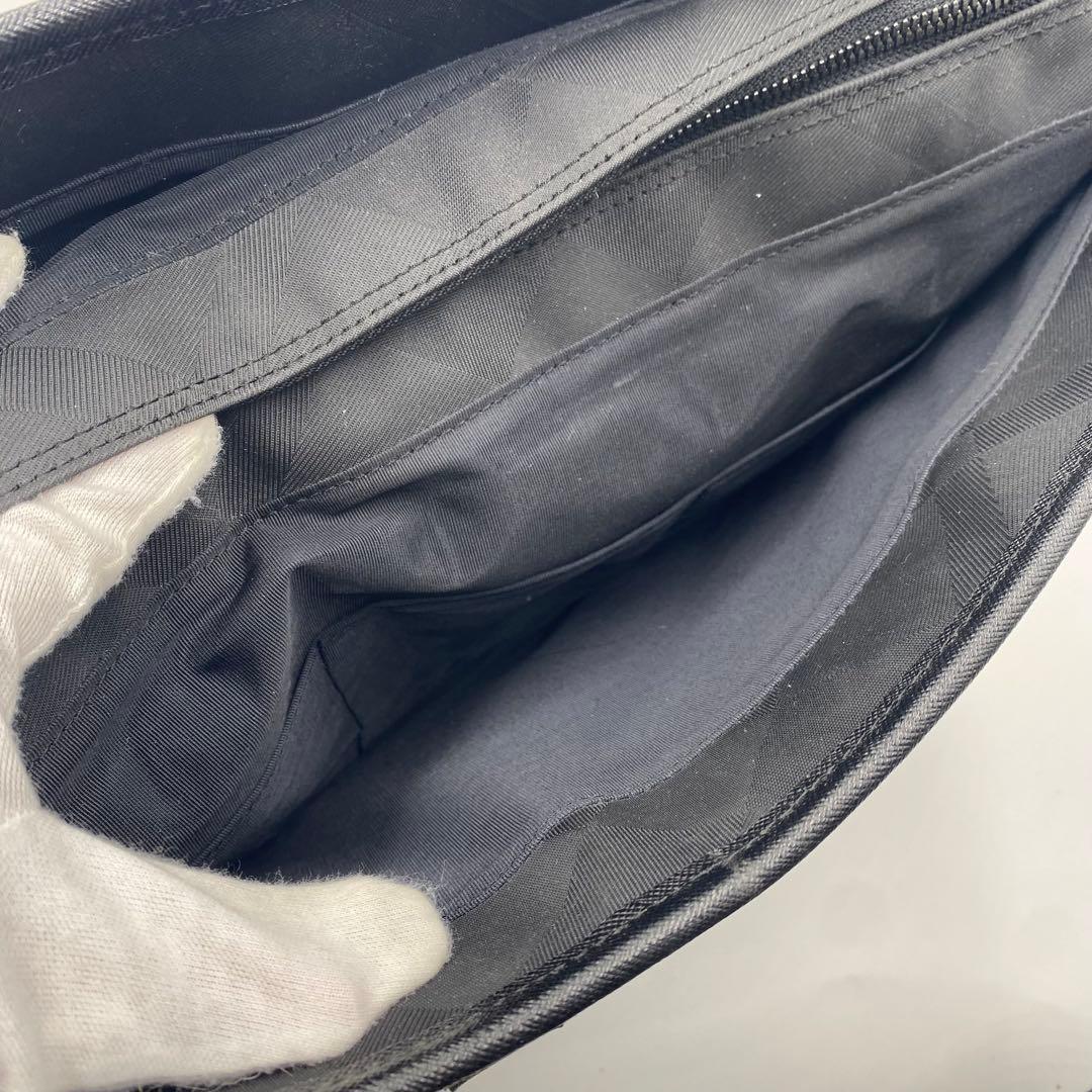 ブラックレーベルクレストブリッジ　ビジネスバッグ　ノバチェック　レザー　黒