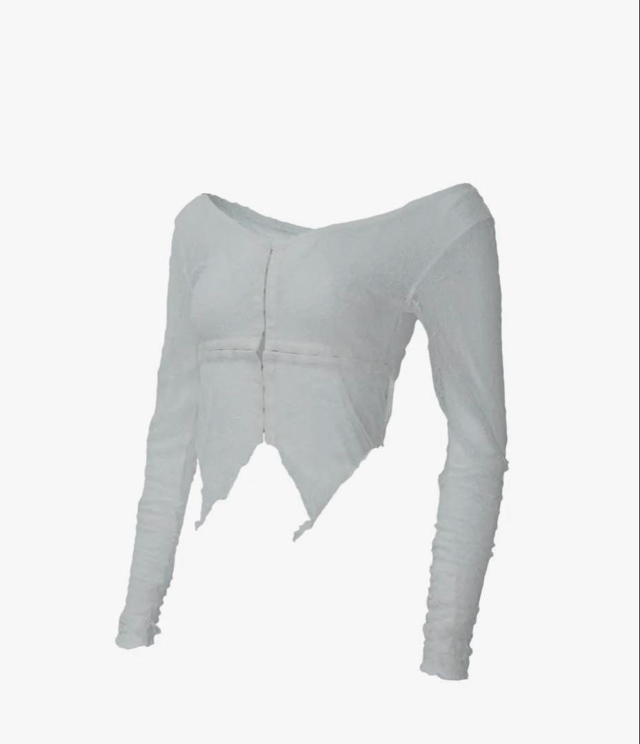 トップス THEREDTHREAD S split lace tops White