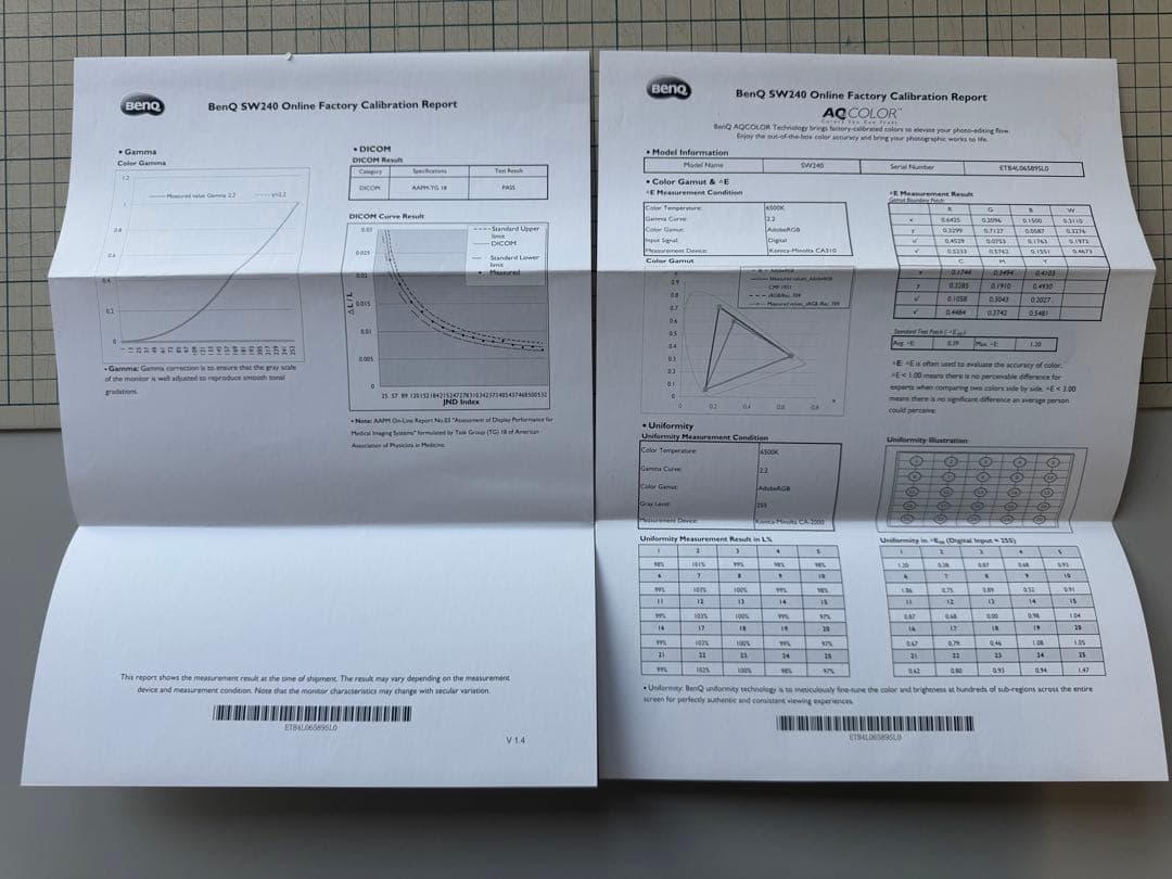 BenQ SW240 カラーマネジメントモニター 24.1インチ