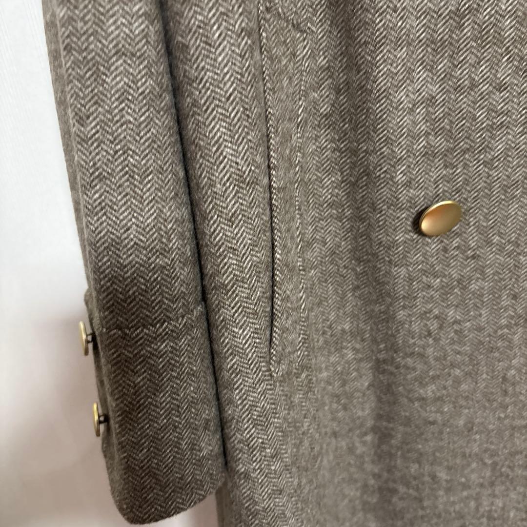 GLOBAL WORK 軽やかストレッチ襟2WAYロングコートSサイズ　ブラウン