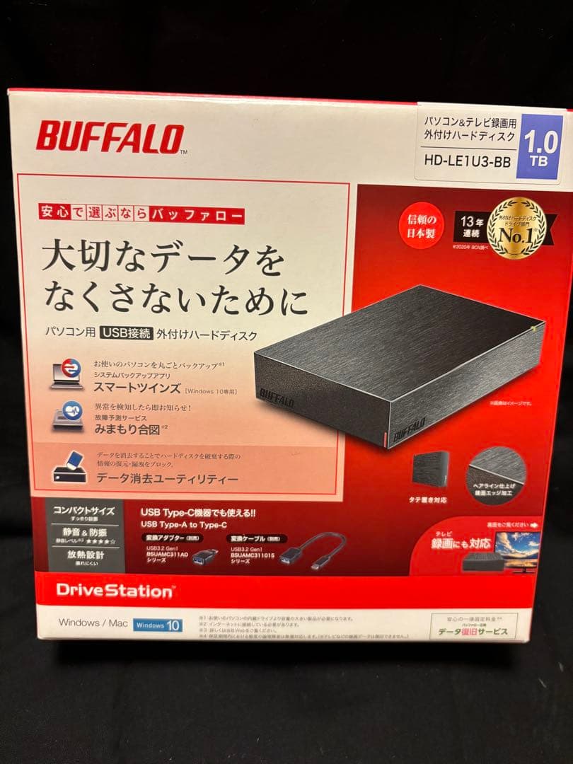 BUFFALO HD-LE1U3-BB 1.0TB 外付けHDD