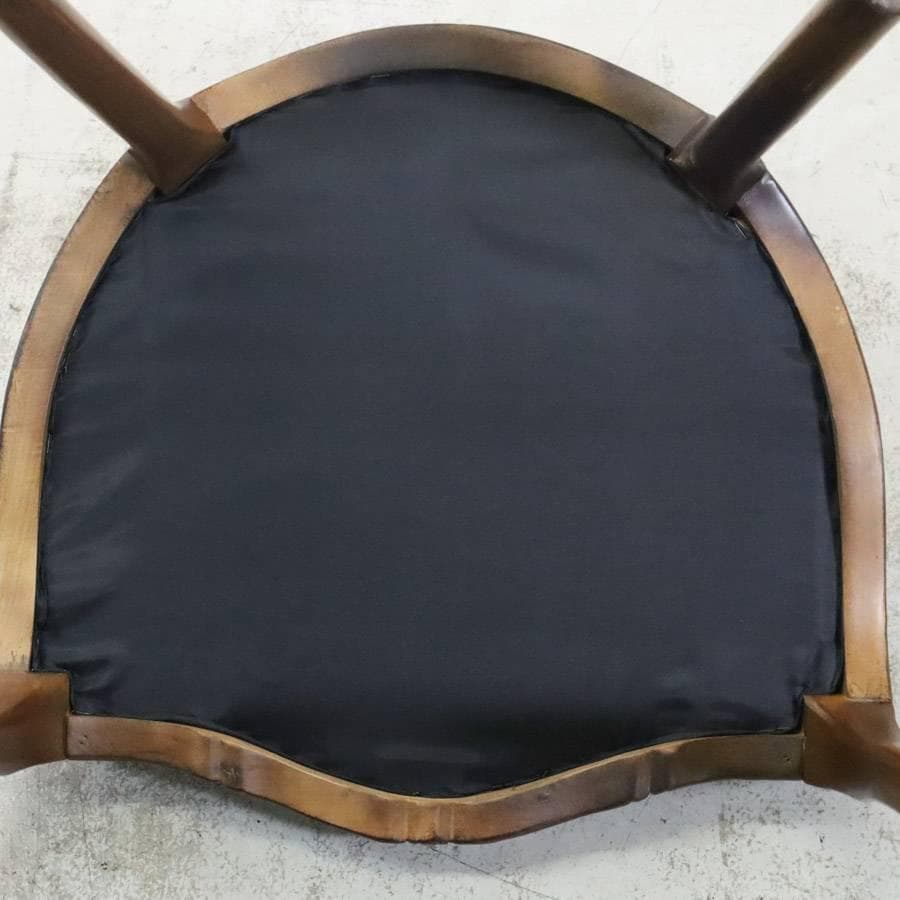 値下ロココ調 バニティチェア ドレッサー用椅子 木製フレーム 彫刻 鋲打ち