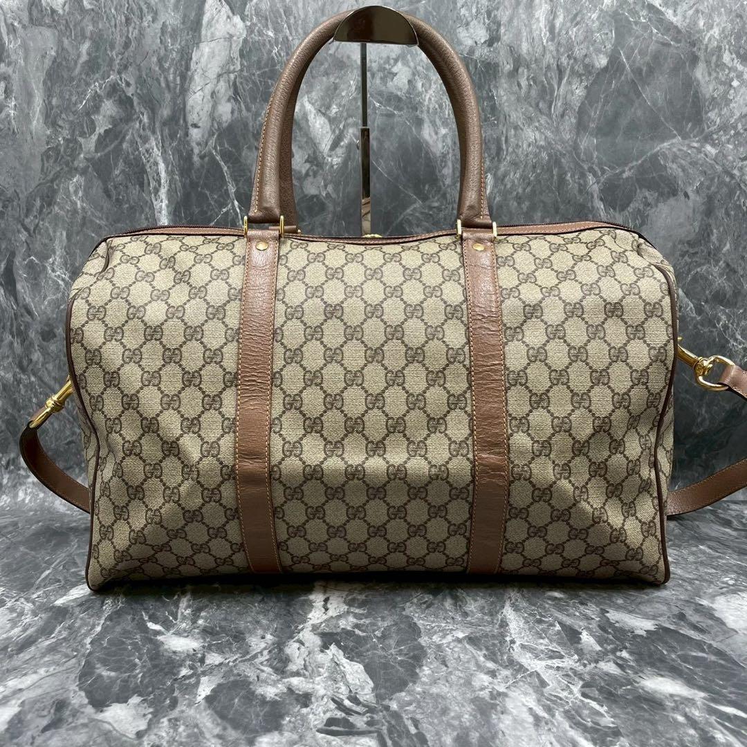 ✨美品✨GUCCI GG 2way ブラウン レザー ボストンバッグ ショルダー