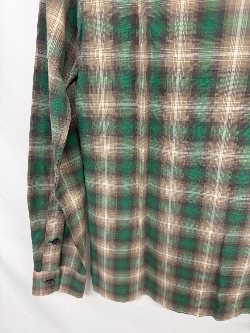 RRL（ダブルアールエル）オンブレチェック オープンカラーシャツ