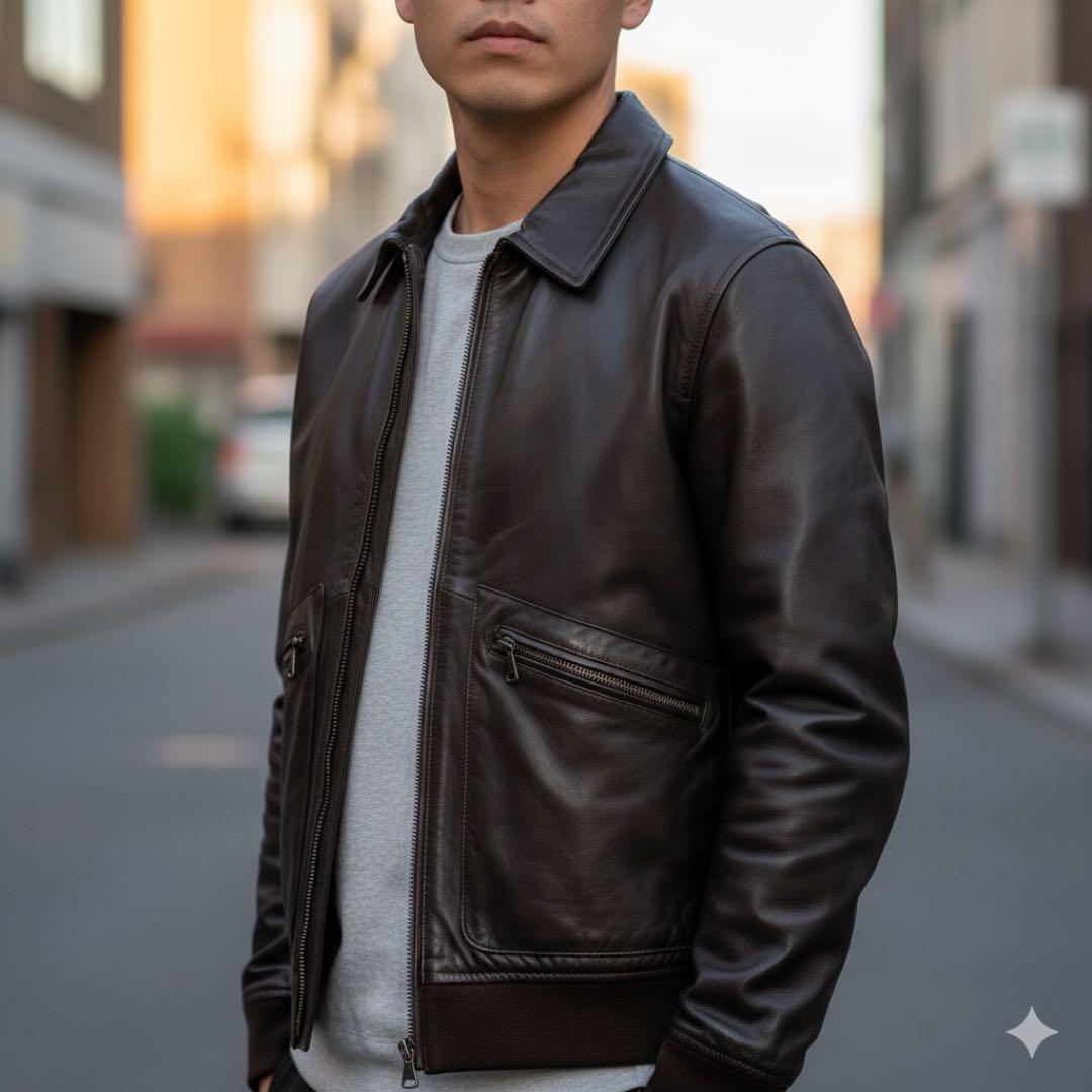 未使用級 EMMETI エンメティ レザージャケット 羊革 イタリア製 ブルゾン