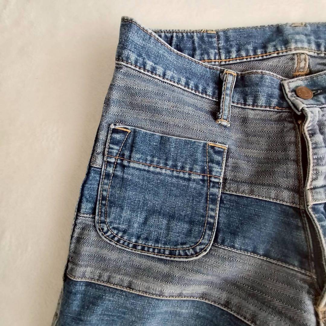 90s 初期　ヒステリックグラマー ツギハギデニム ウミヘビ　S フレア　y2k