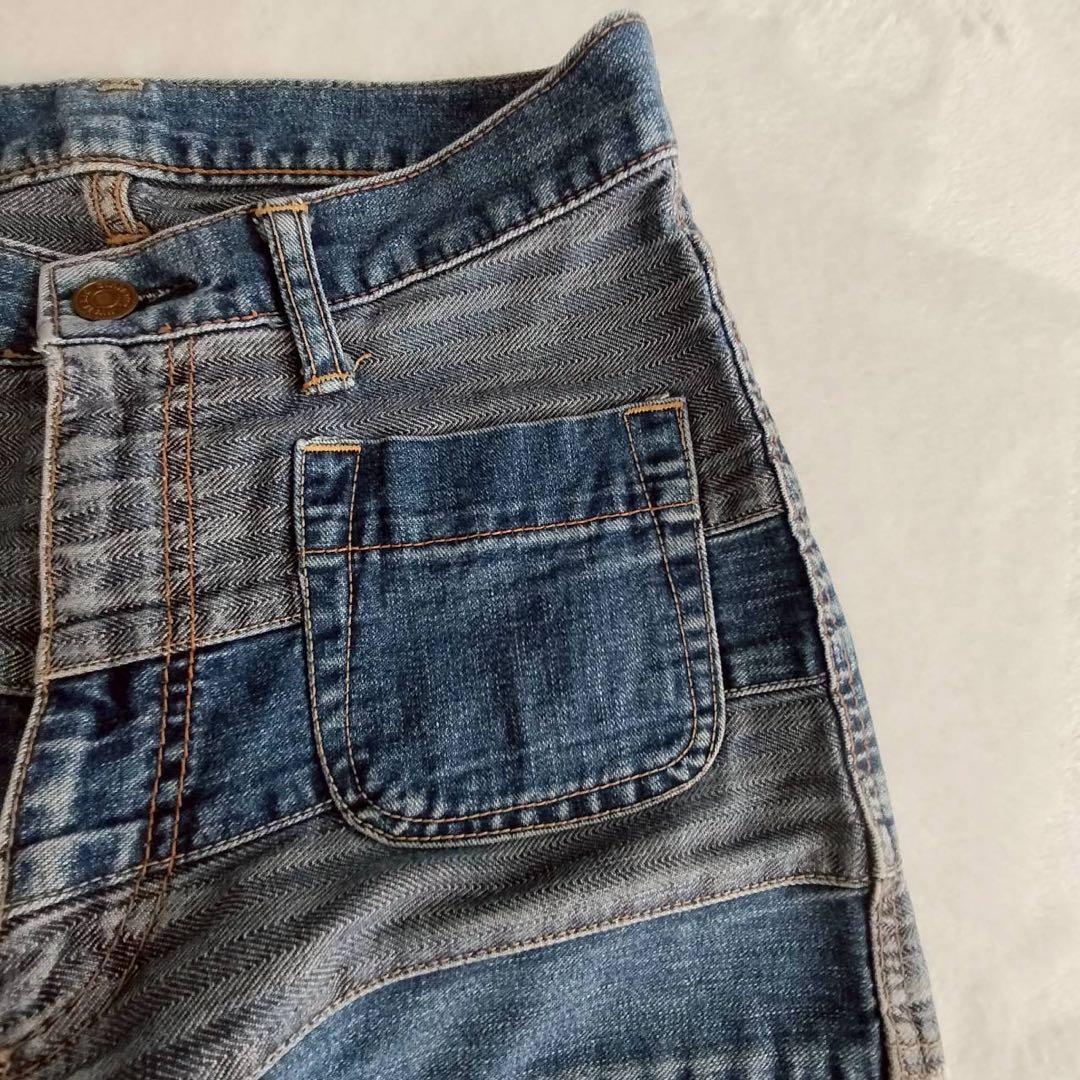 90s 初期　ヒステリックグラマー ツギハギデニム ウミヘビ　S フレア　y2k